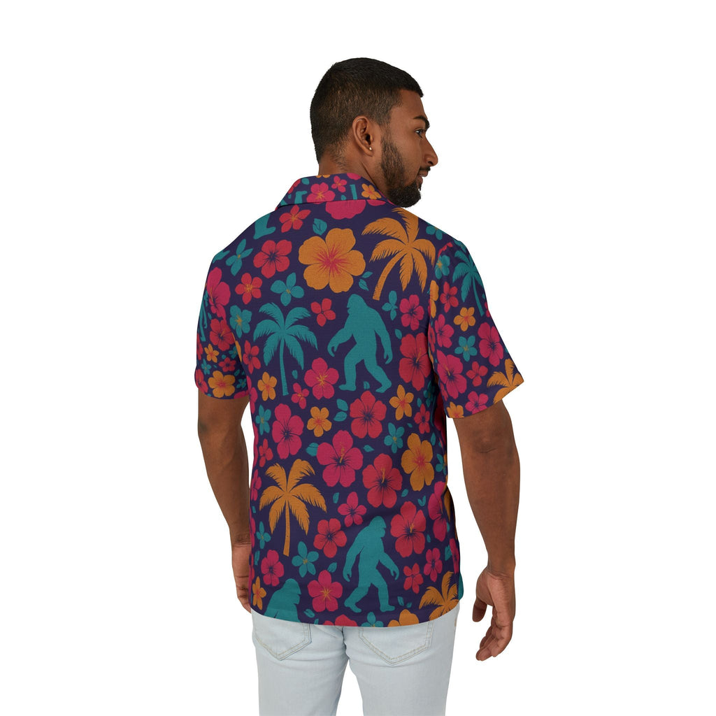 Bigfoot Hawaiian Shirt – Retro Tropical Sasquatch Beachwear for Men