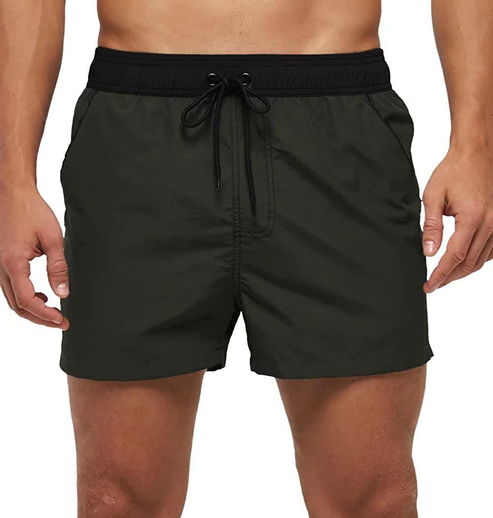 Men Swimwear Shorts Male Swimming Trunks Swimsuits Man Surf Beach Swim Sports Pants Board Mesh New Summer Men's Clothing  Beach Swimming Casual with Adjustable Elastic Cord